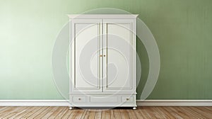 Elegantly Formal White Armoire Against Green Wall