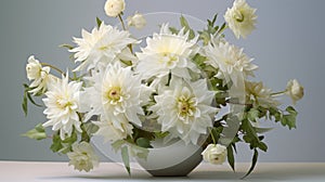 Elegantly Formal White Flowers In A Daz3d Style 8k 3d Vase