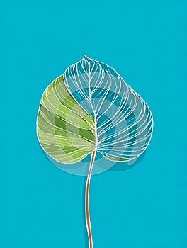 An elegantly stylized leaf