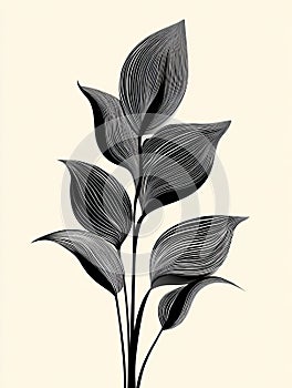 An elegantly stylized leaf