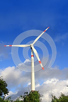 Elelctric green energy with aerogenerator windmill photo