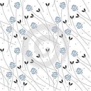 Elelgant seamless pattern with plants and roses