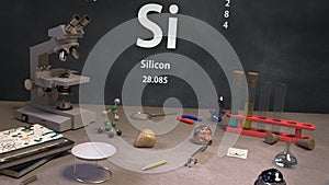 Element 14 Si Silicon of the Periodic Table Infographic