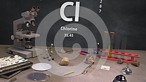 Element 17 Cl Chlorine of the Periodic Table Infographic