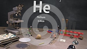 Element 2 He Helium of the Periodic Table Infographic