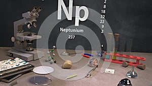 Element 93 Np Neptunium of the Periodic Table Infographic