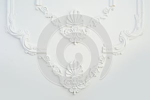 Element of the architectural frame moulding on the wall