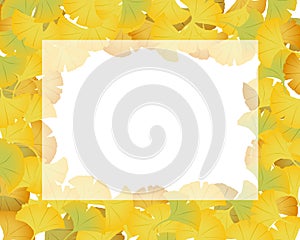 Ginkgo leaf illustration frame background