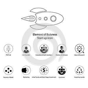 Element of Business Start up thin line icon.