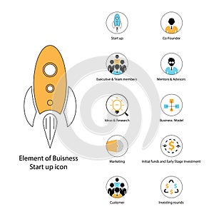 Element of Business Start up thin line icon.Start Up Business