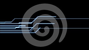 Element of a computer circuit board. Electrical signals travel through wires and conductors in microcircuit. Technology