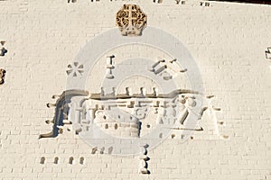 An element of the decoration of the facade of the temple