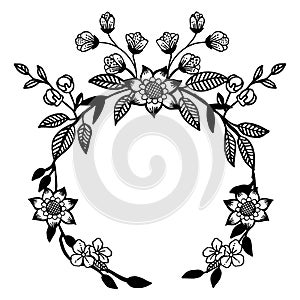 Element design for card, border of flower frame and leaves. Vector