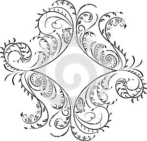 Element for design, corner flower, vector