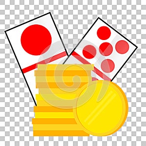 Element Design for Gamble at Transparent Effect Background