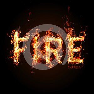 Element of fire, written as Text \