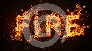 Element of fire, written as Text \