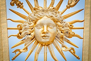 Element of golden gate of Chateau de Versailles.