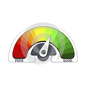 Element graphic design indicator credit customer rate with bright colored spectrum levels