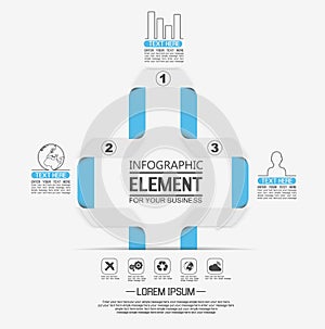 Element for infographi template geometric figure stiker for web