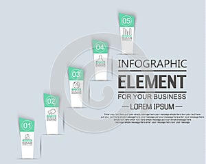 Element for infographic template stikers number option for web
