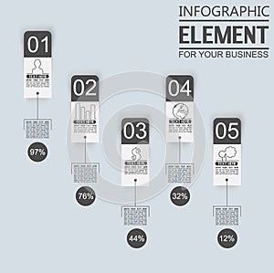 Element for infographic template stikers number option for web