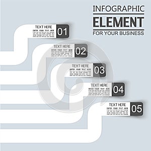 Element for infographic template stikers number option for web