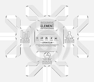 Element for infographic template stikers number option for web
