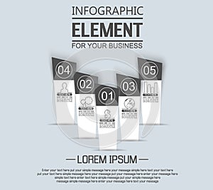 Element for infographic template stikers number option for web