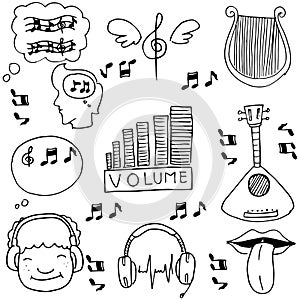 Element music doodles hand draw