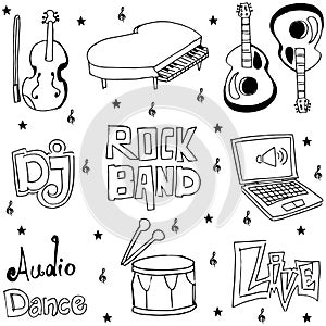 Element music doodles vector art