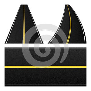 Element of road stripe. Set of marking highway. empty traffic road pattern. Vector illustration