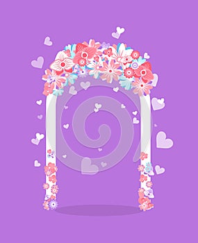 Element for Romantic Ceremony, Wedding Arch Vector