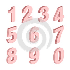 Element set of ten numbers form zero to nine, number design