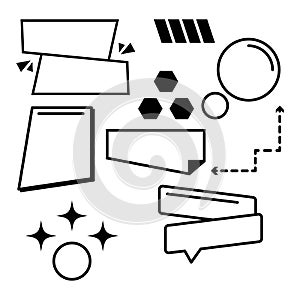 element shape set lines black retro abstract vector image