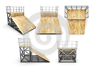 Element skate park half-ramp with different angles