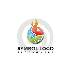 Element Symbol of fire, water, nature Logo Template. Vector Illustrator Eps. 10