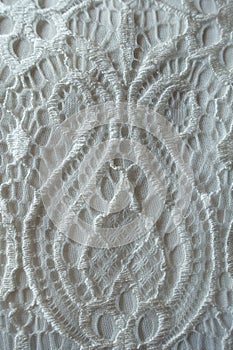 Element of thin white lacy fabric