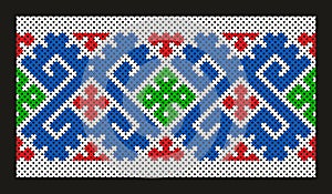 Element of traditional ornament for decoration of clothes of the peoples of the Far North of Russia. Ornament of Khanty and Mansi