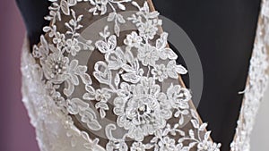 element of a wedding dress, lace