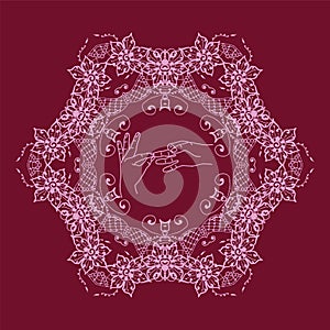 Element yoga dharmachakra mudra hands