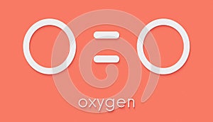 Elemental oxygen O2 molecule. Skeletal formula.