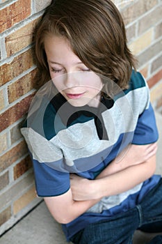 Elementary age boy sleeping