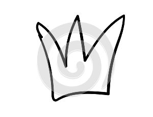 Elementary handdrawn ceown doodle.. simple vector element