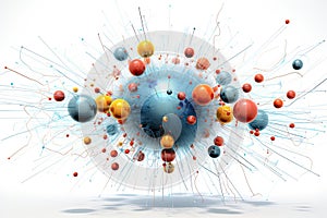 Elementary particles isolated on white background