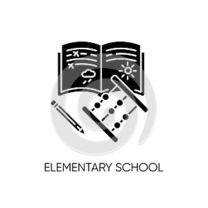 Elementary school black glyph icon
