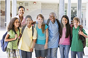 Elementary school class with teacher