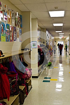 Elementary school hallway