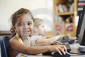 Elementary School Pupil In Computer Class