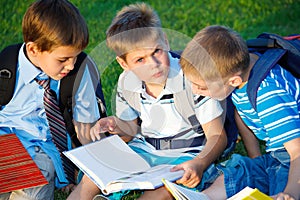 Elementary students reading